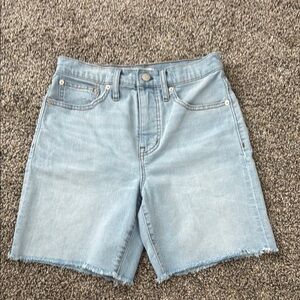 Madewell High Rise Denim Mid Length Shorts, 25